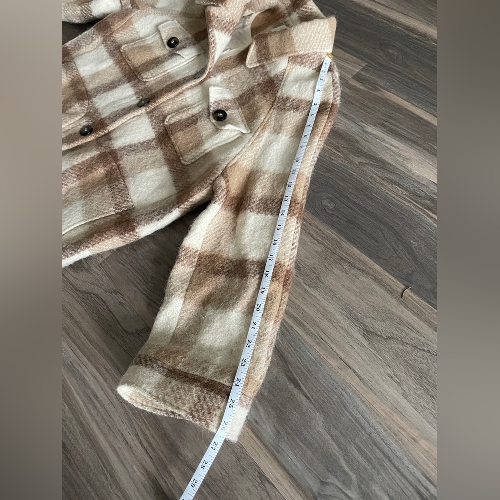 Sezane Alda Brown and Cream Plaid Jacket FR 36/US 4 - Picture 15 of 15